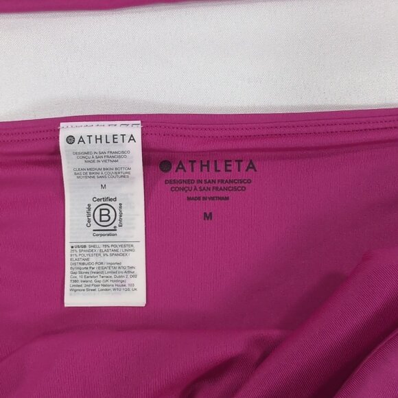 Athleta Bikini Bathing Suit Swim Set Swimsuit Pink M Medium Electric Fuschia - Picture 5 of 13